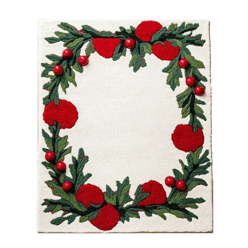 
The "Holly Berry Bliss Hand Tufted Rug" features a festive design with vibrant holly and berry accents, perfect for adding holiday cheer to any room. Handcrafted with care, this plush rug offers both comfort and seasonal charm to your home decor.