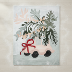 A Decorative Christmas truck and wreath hand made rug