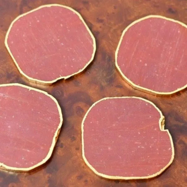 HOME COUTURE COLLECTIVE Red Jasper Agate Coasters - Set of 4