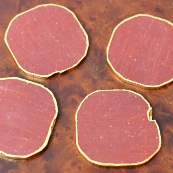 HOME COUTURE COLLECTIVE Red Jasper Agate Coasters - Set of 4 