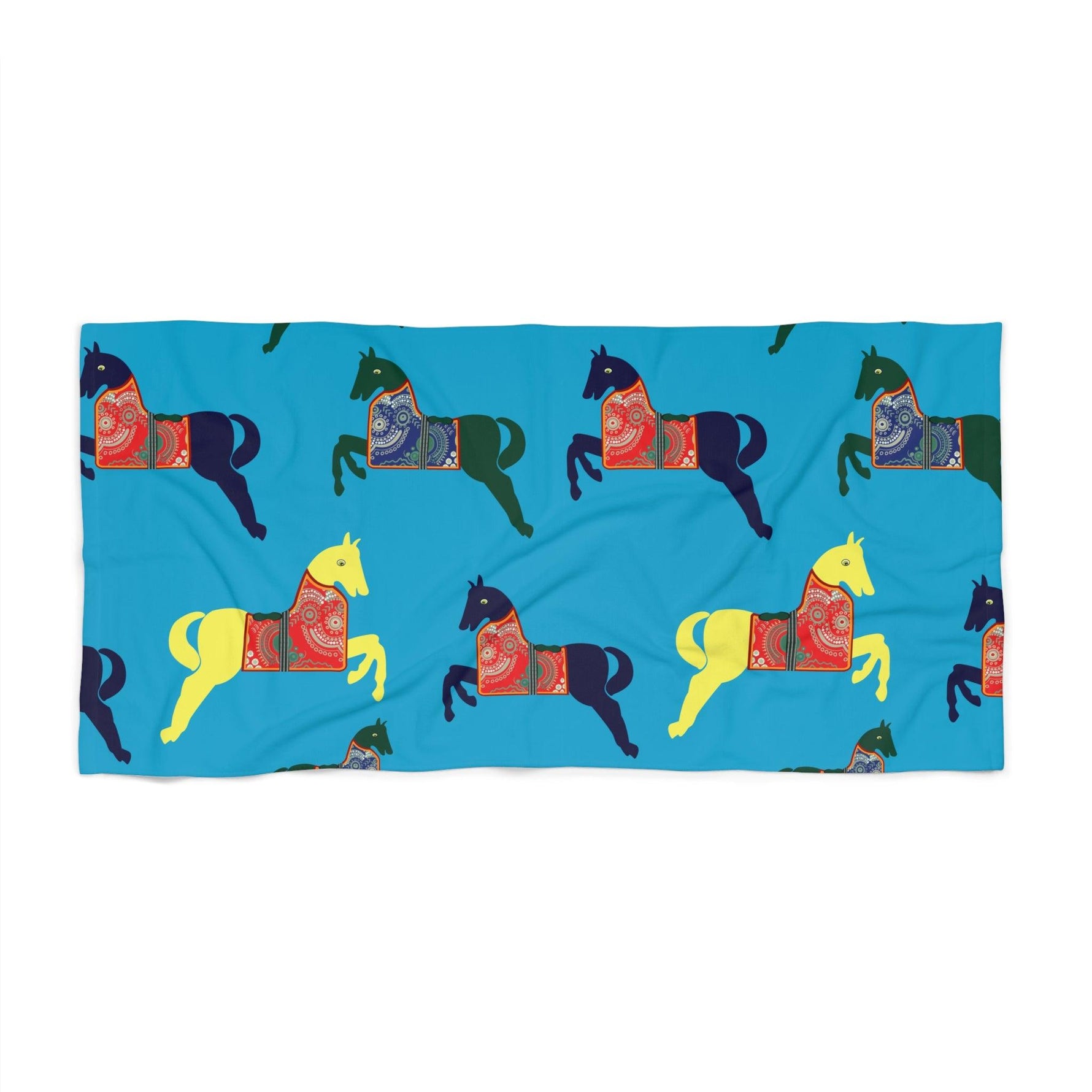 Horses in the Ocean Beach Towel 30" × 60"