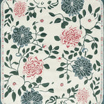 Beautiful area rug featuring a hand-tufted floral design with lush green leaves and vibrant pink and blue blooms. This wool rug is perfect for enhancing large living room spaces, adding a touch of nature-inspired elegance to your decor.