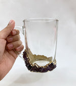 Set of agate quartz crystal glass mugs