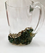 Gold plated agate quartz crystal glass mug