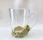 Assorted agate and quartz crystal glass coffee mugs set of 2
