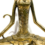 Solid Brass Meditating Cat Statue