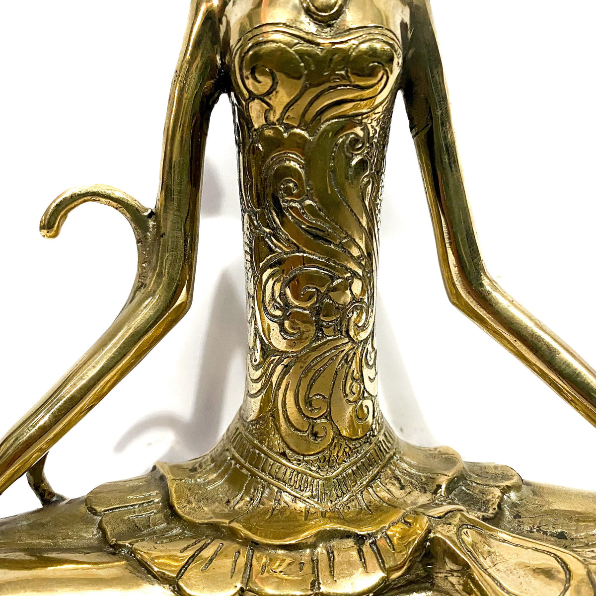 Solid Brass Meditating Cat Statue