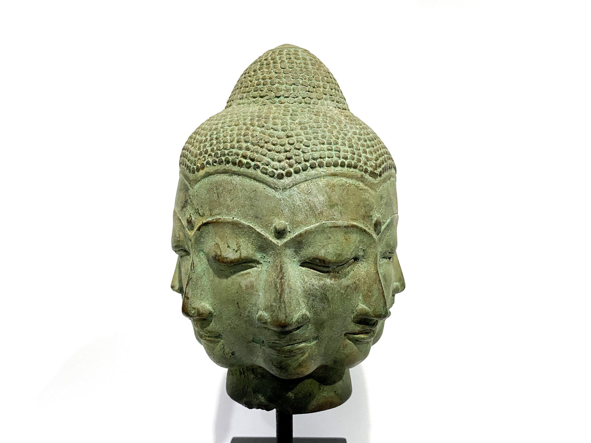 Bronze Many-Face Buddha Head Statue