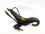 Large Solid Brass Shrimp Statue