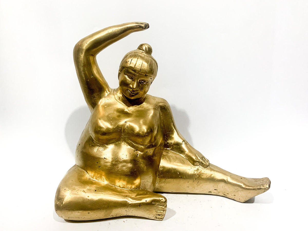 Bronze Yoga Woman Statue