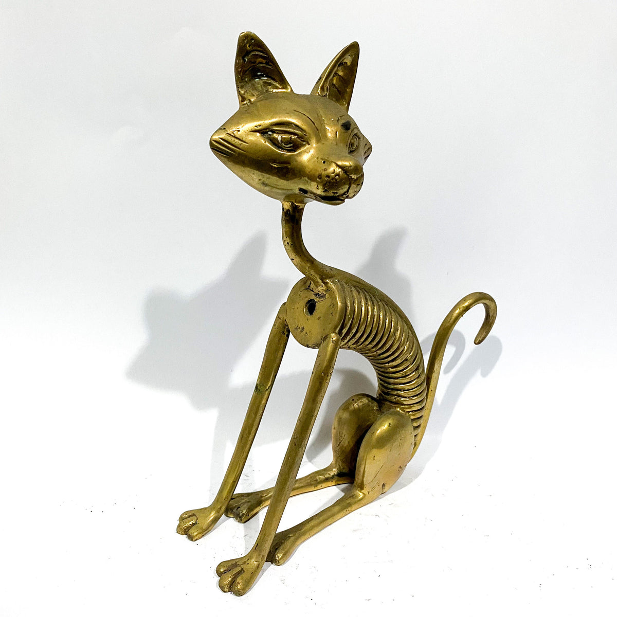Vintage Brass Cat Statue