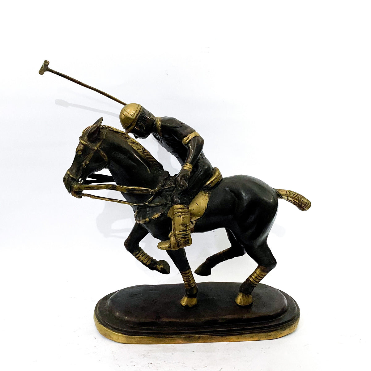 Brass Polo Player Statue