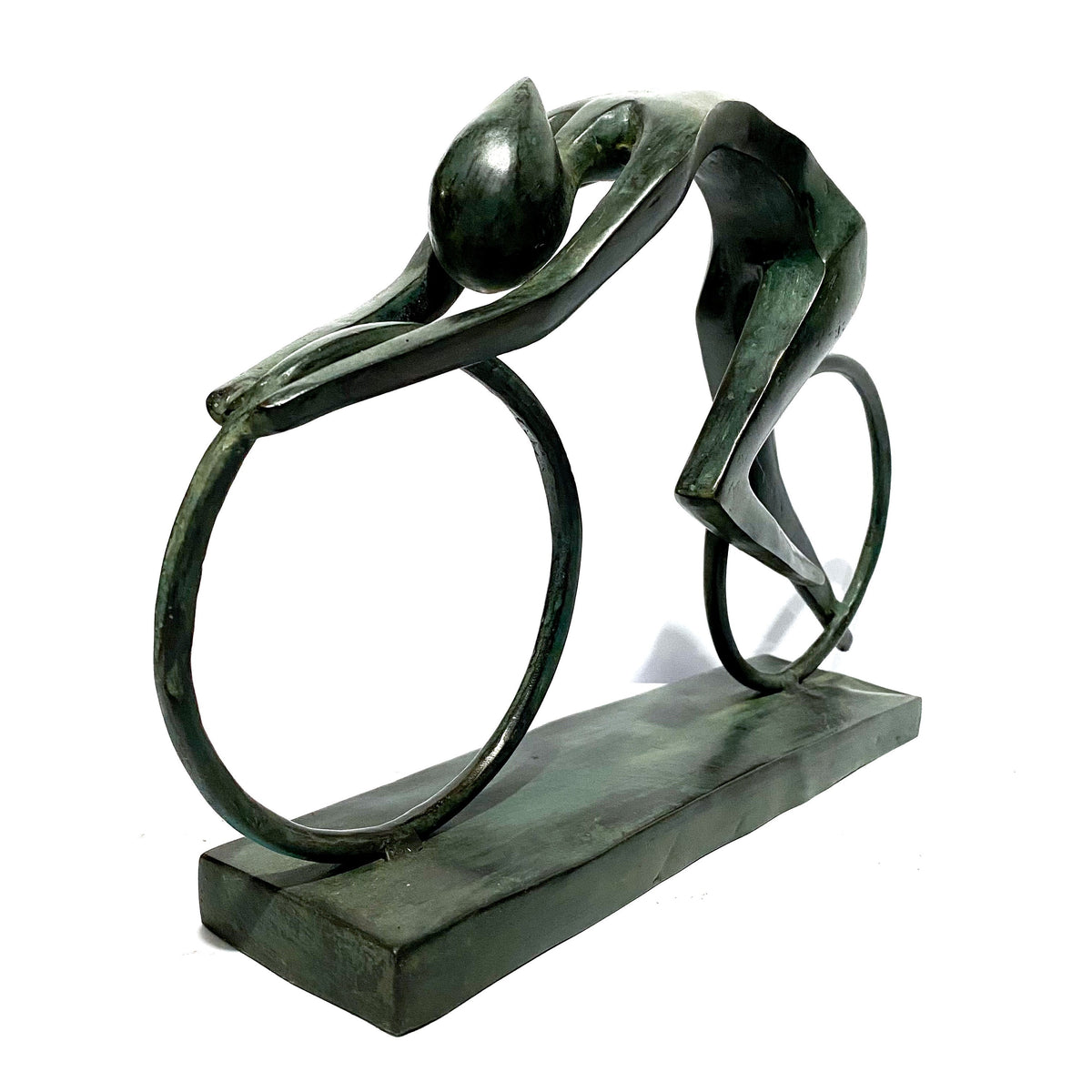 Brass Abstract Cyclist Sculpture