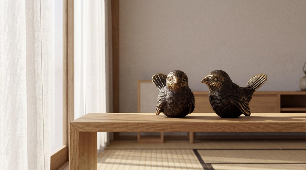 Bronze Love Birds Figurine