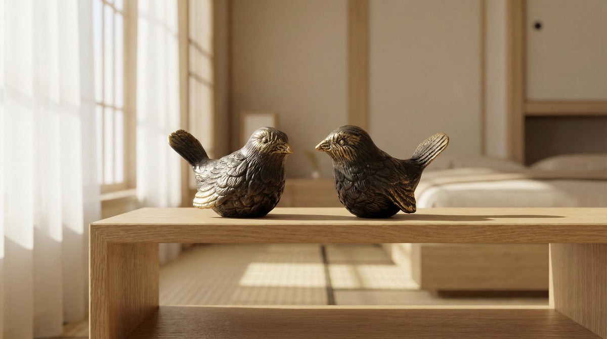 Bronze Love Birds Figurine