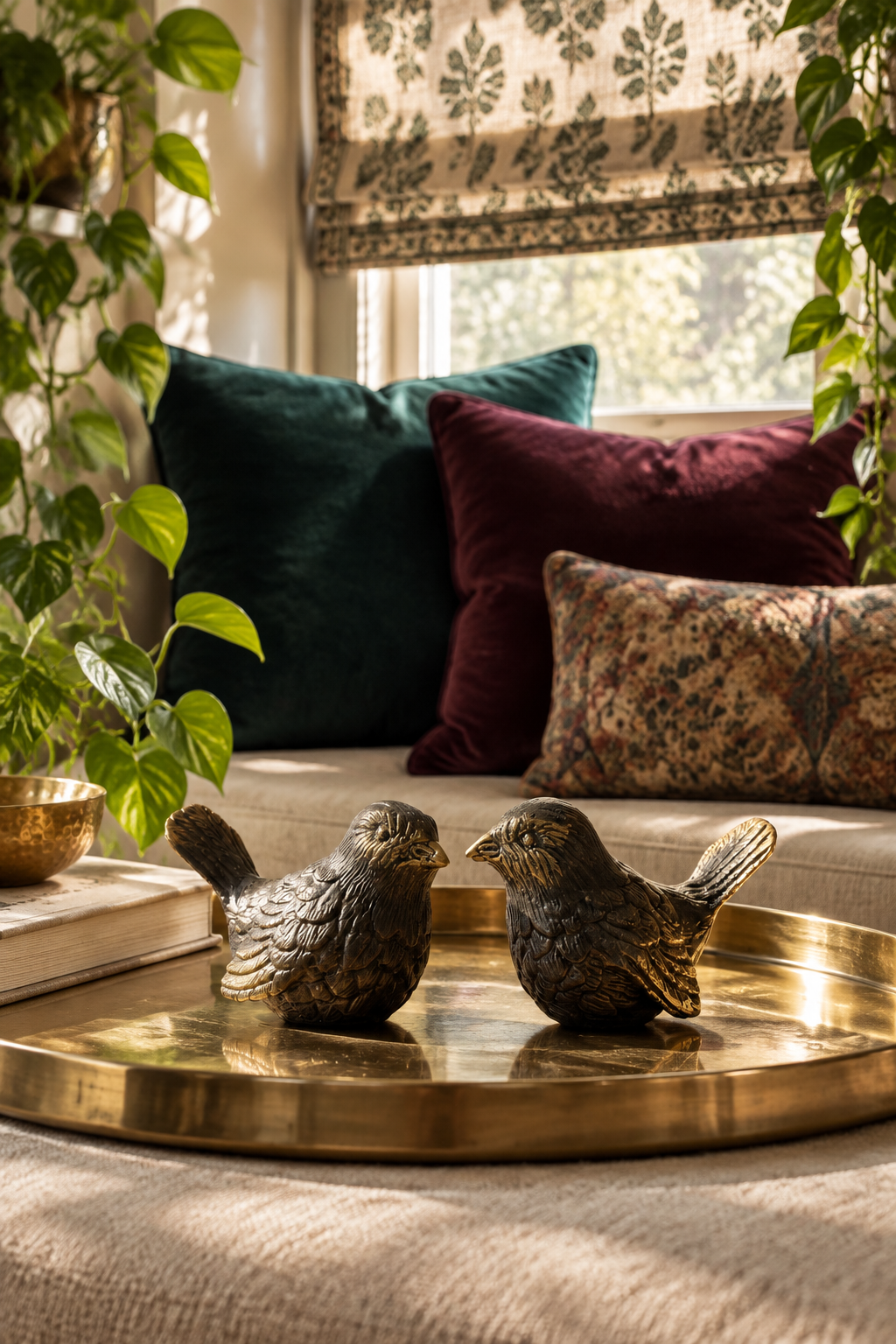 Bronze Love Birds Figurine
