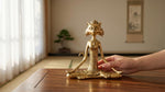 Solid Brass Meditating Cat Statue