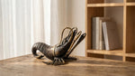 Large Solid Brass Shrimp Statue