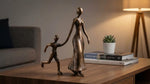 Bronze Abstract Mother and Son Statue