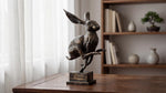Bronze Jumping Rabbit Statue