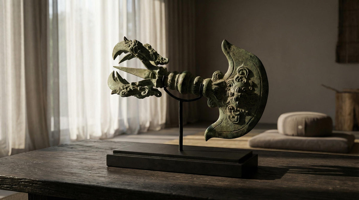 Solid Brass Vajra Kartika Ritual Axe