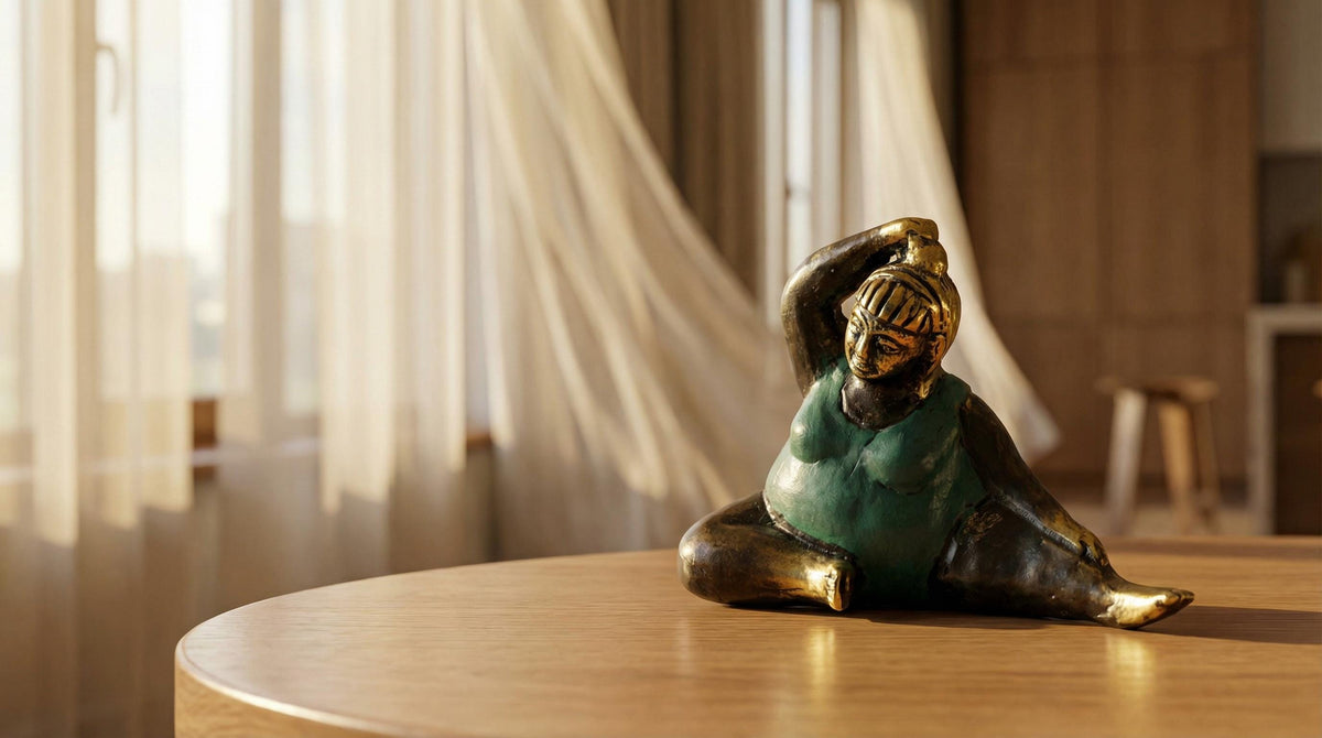 Mini Bronze Yoga Woman Sculpture