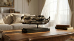 Bronze Crocodile Skull Statue