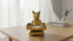 Solid Brass Cat Business Card Holder