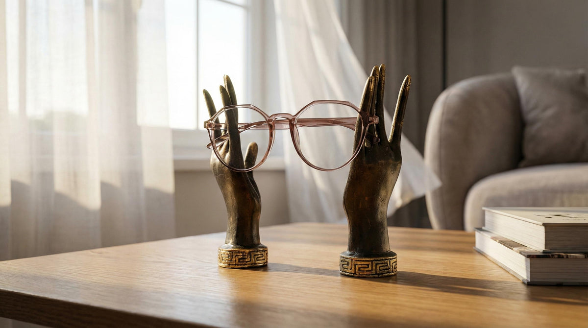 Solid Brass Hand Eyeglass Holders - Pair