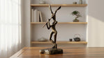 Bronze Rabbit Playing Flute Sculpture