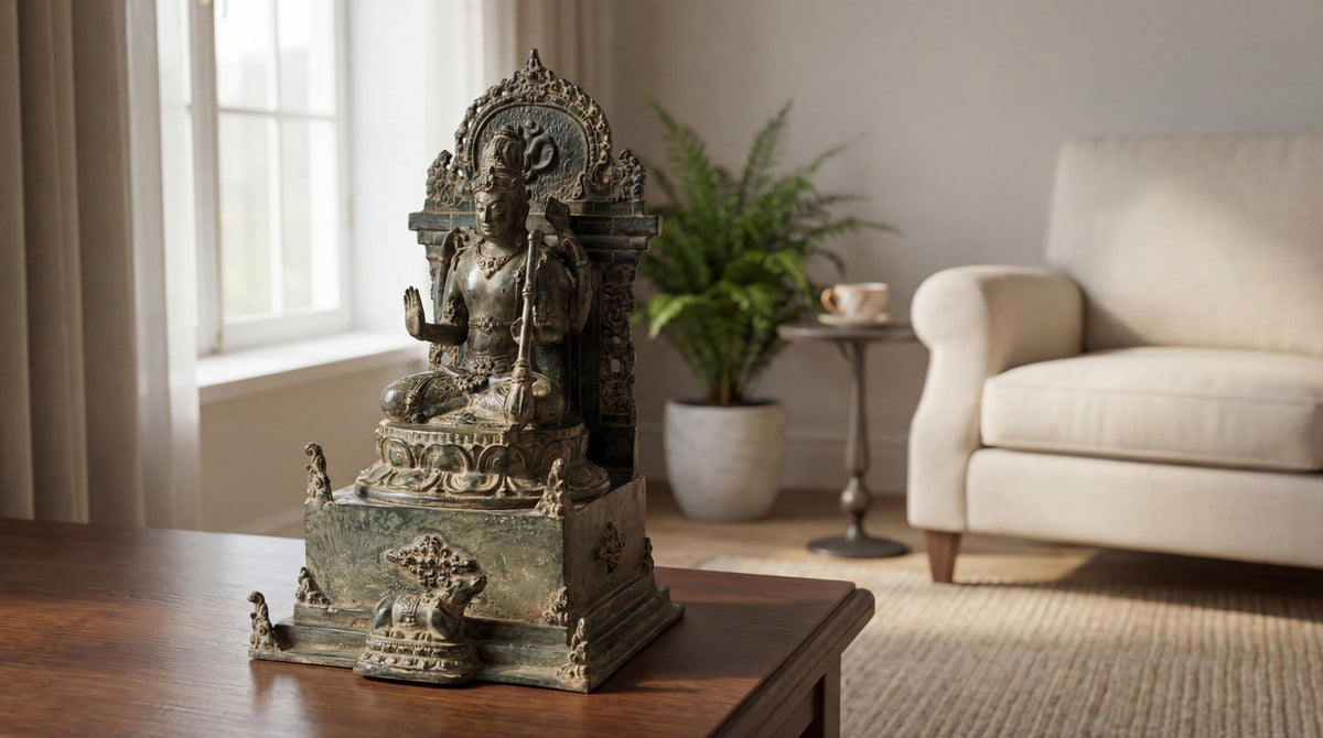 Solid Brass Seated Shiva Statue