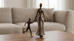 Bronze Abstract Mother and Son Statue