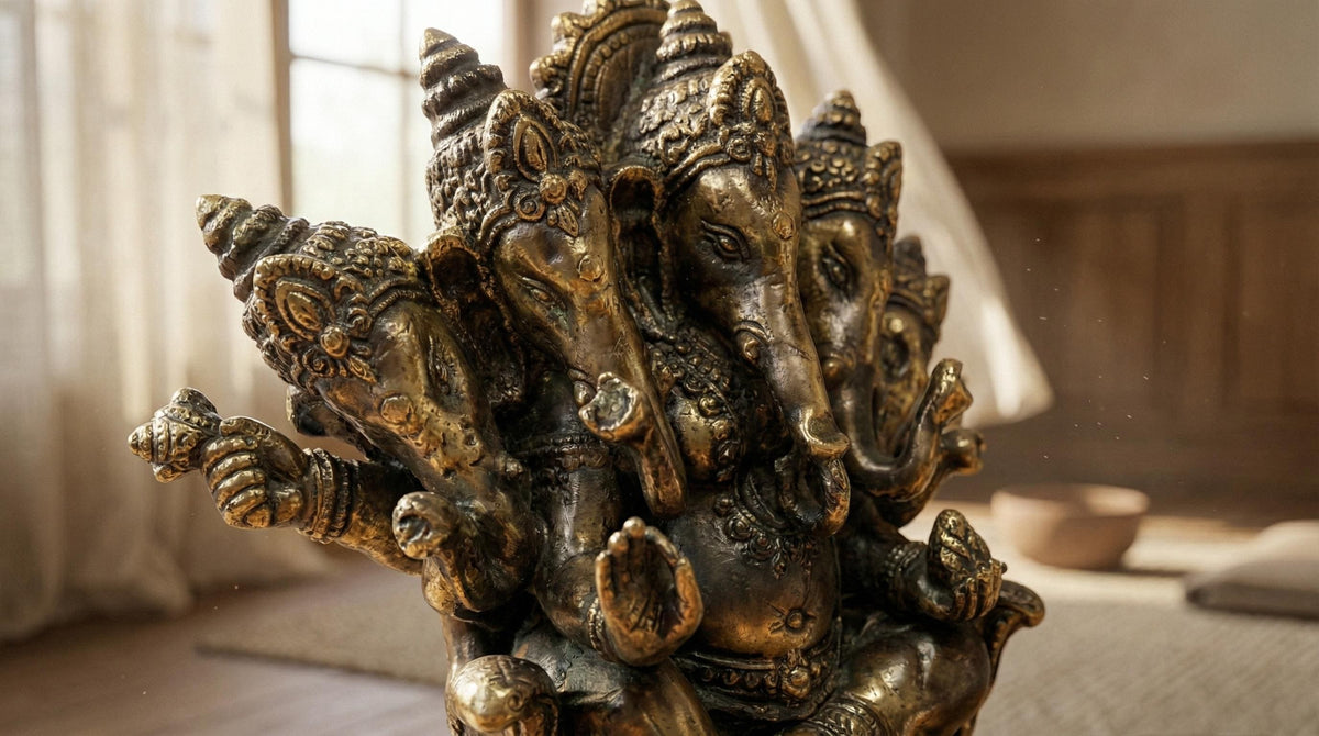 Solid Brass Panchamukhi Ganesha Statue