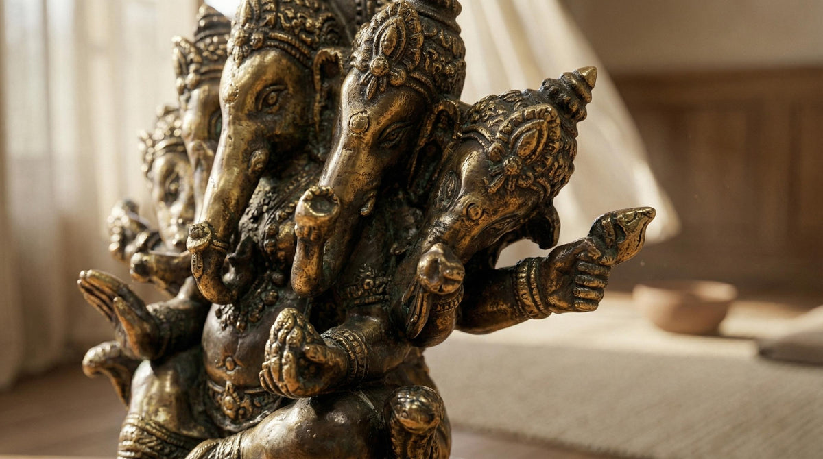 Solid Brass Panchamukhi Ganesha Statue