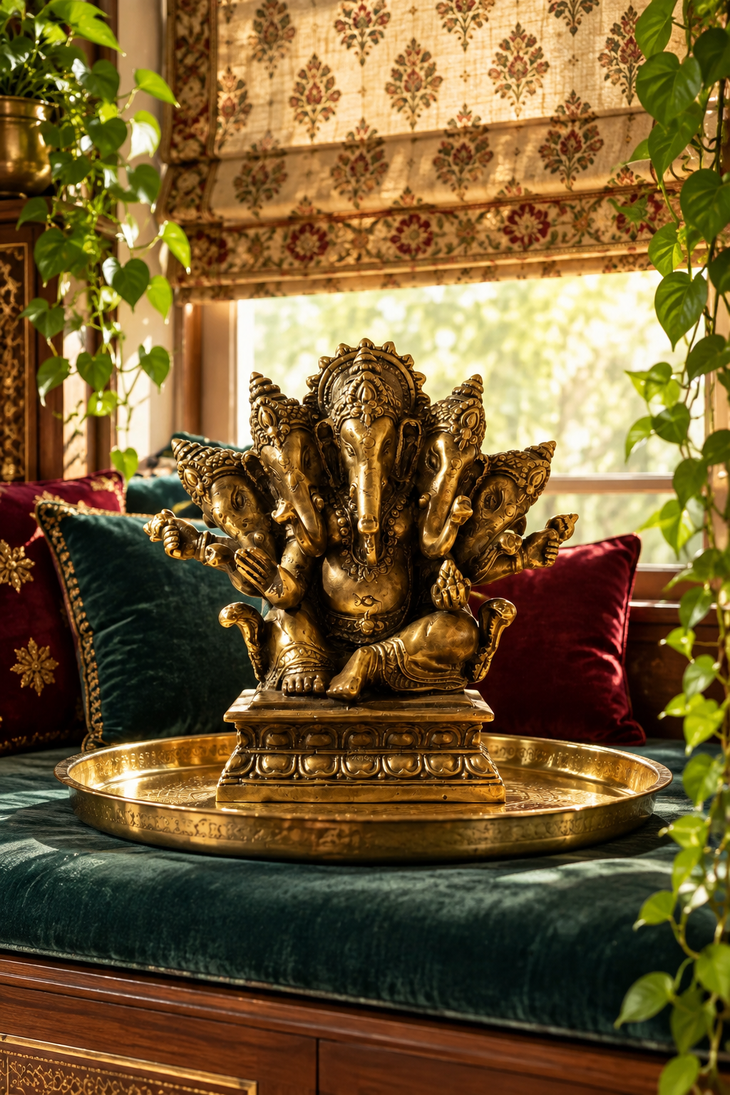 Solid Brass Panchamukhi Ganesha Statue