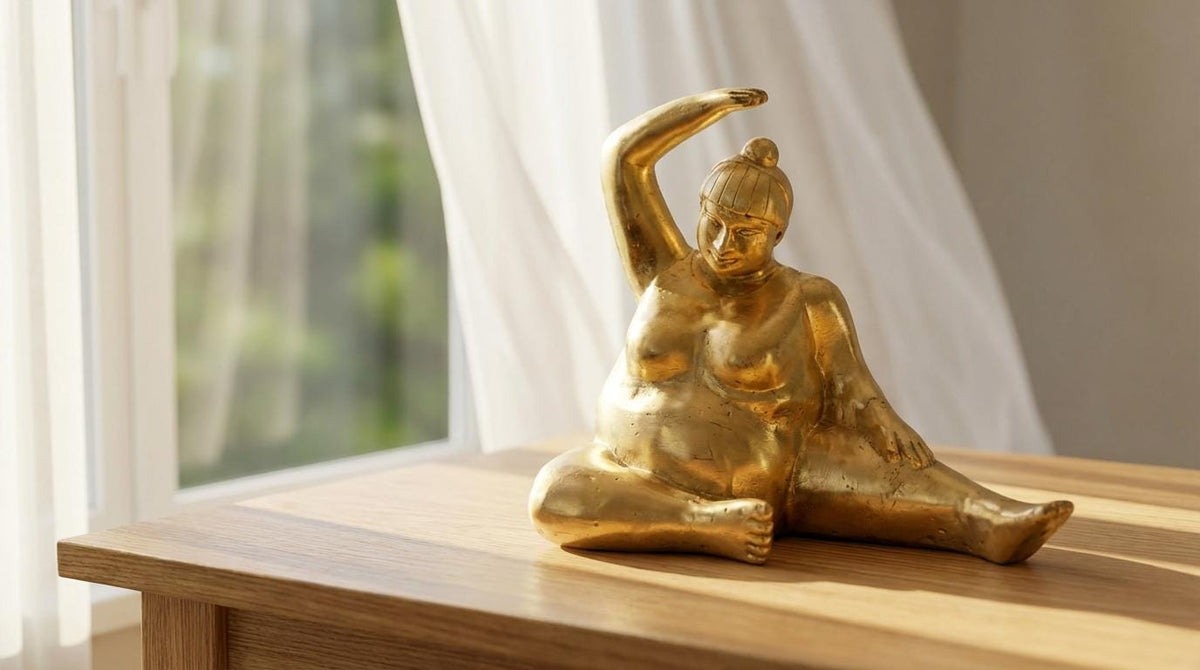 Bronze Yoga Woman Statue