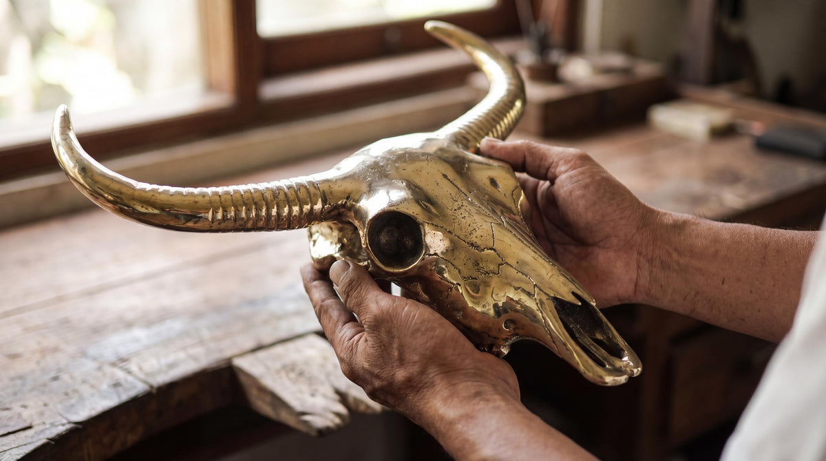 Brass Buffalo Skull Wall Decor
