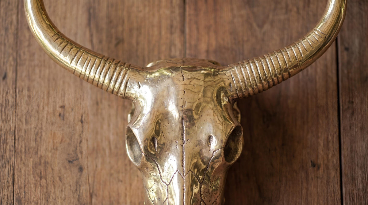 Brass Buffalo Skull Wall Decor