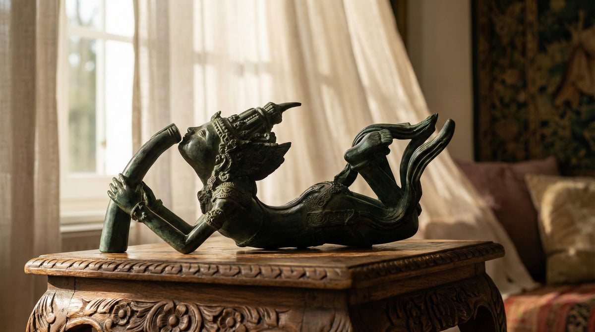 Solid Brass Reclining Shiva Statue