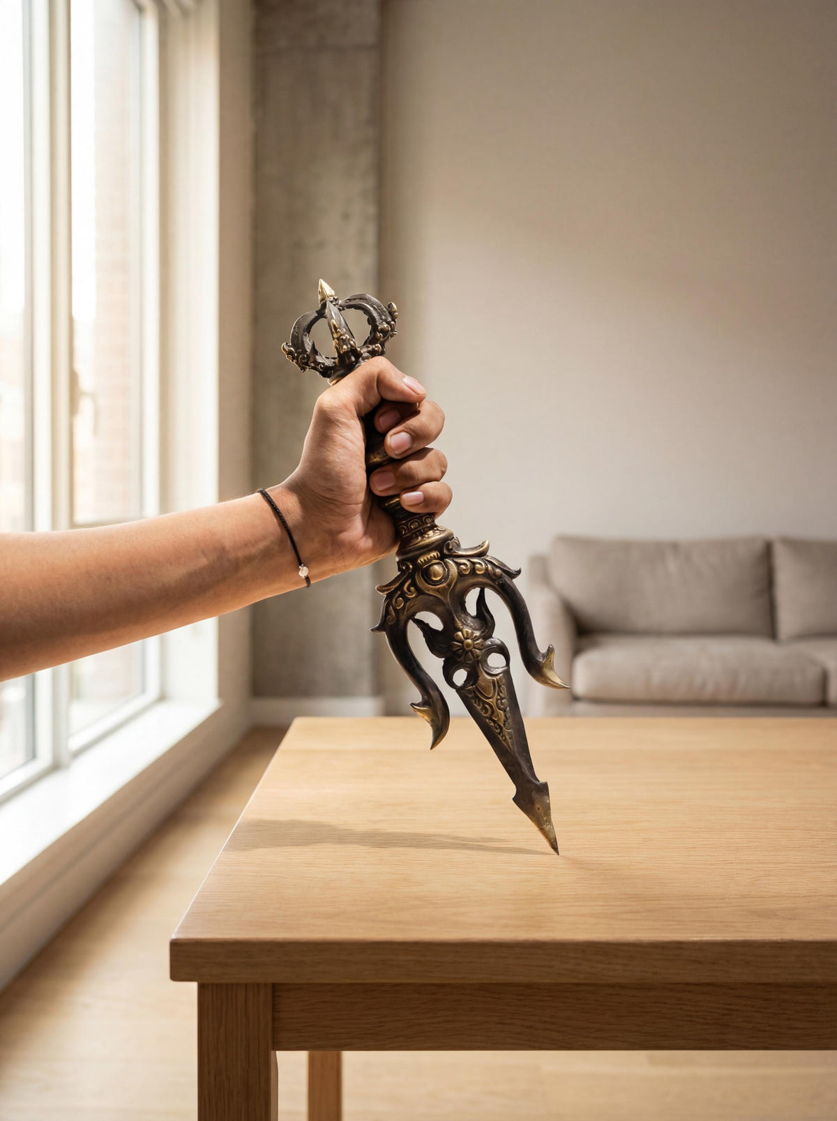 Solid Brass Shiva Trident Statue