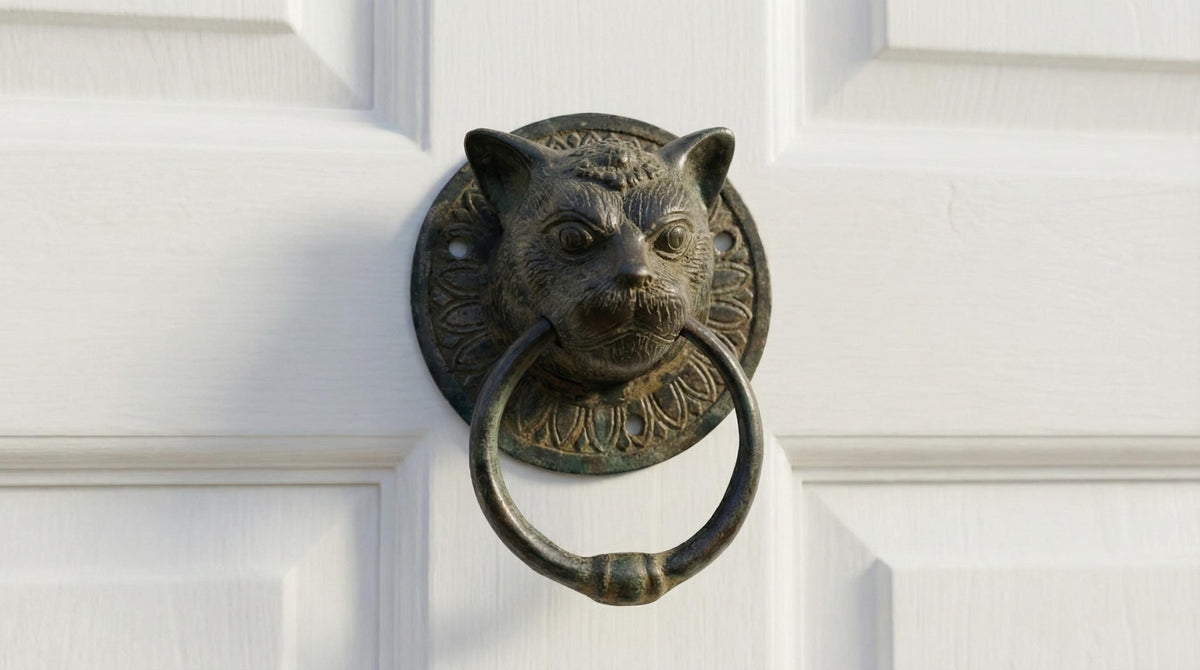 Solid Brass Cat Door Knocker
