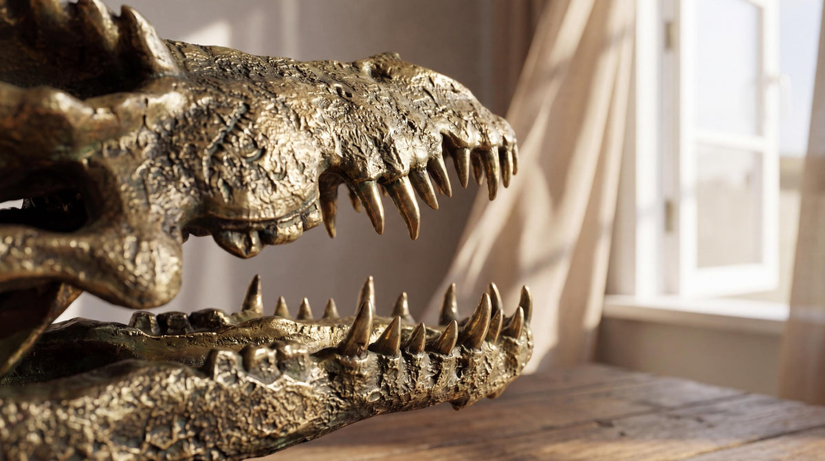 Bronze Dragon Skull Statue