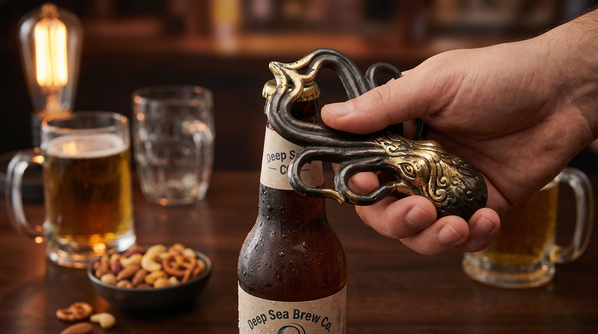 Solid Brass Octopus Bottle Opener