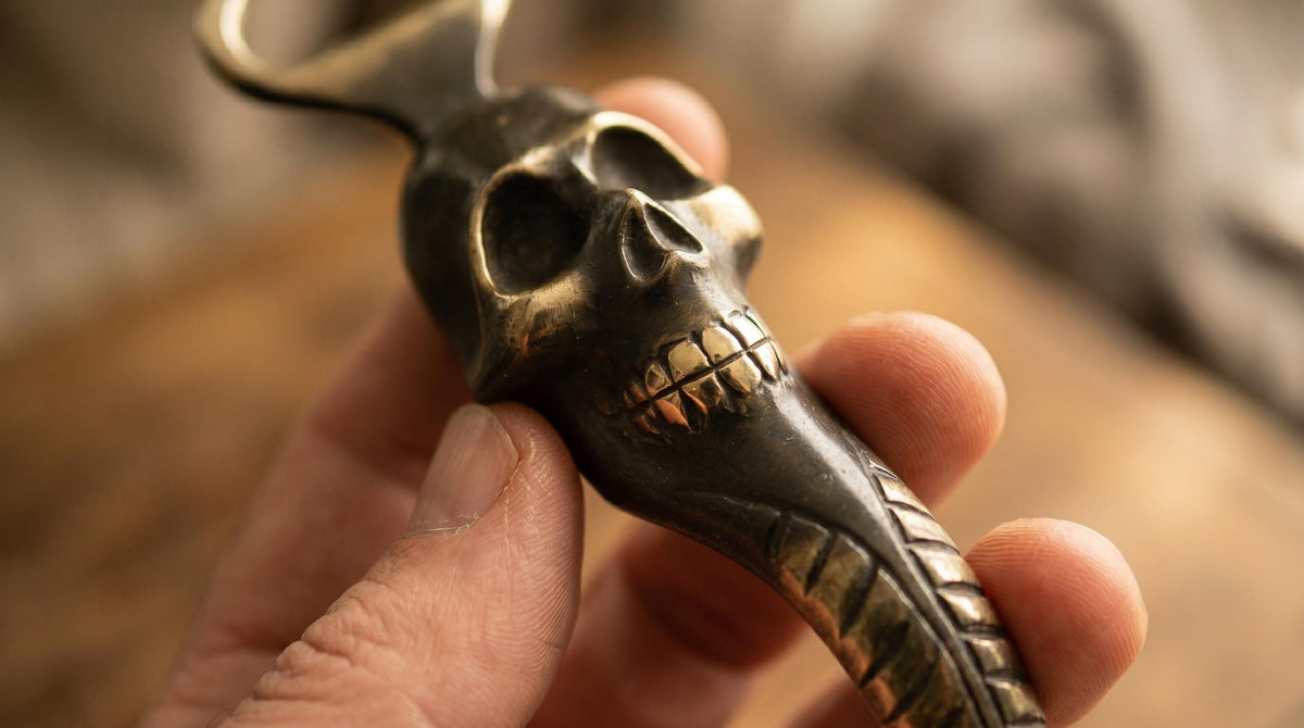 Solid Brass Skull Bottle Opener