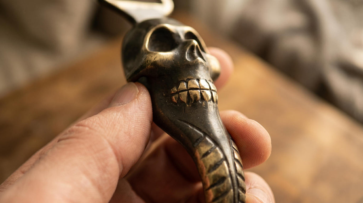 Solid Brass Skull Bottle Opener