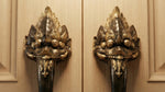 Solid Brass Raven Door Handle - Pair