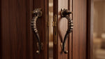 Solid Brass Seahorse Door Handle - Pair