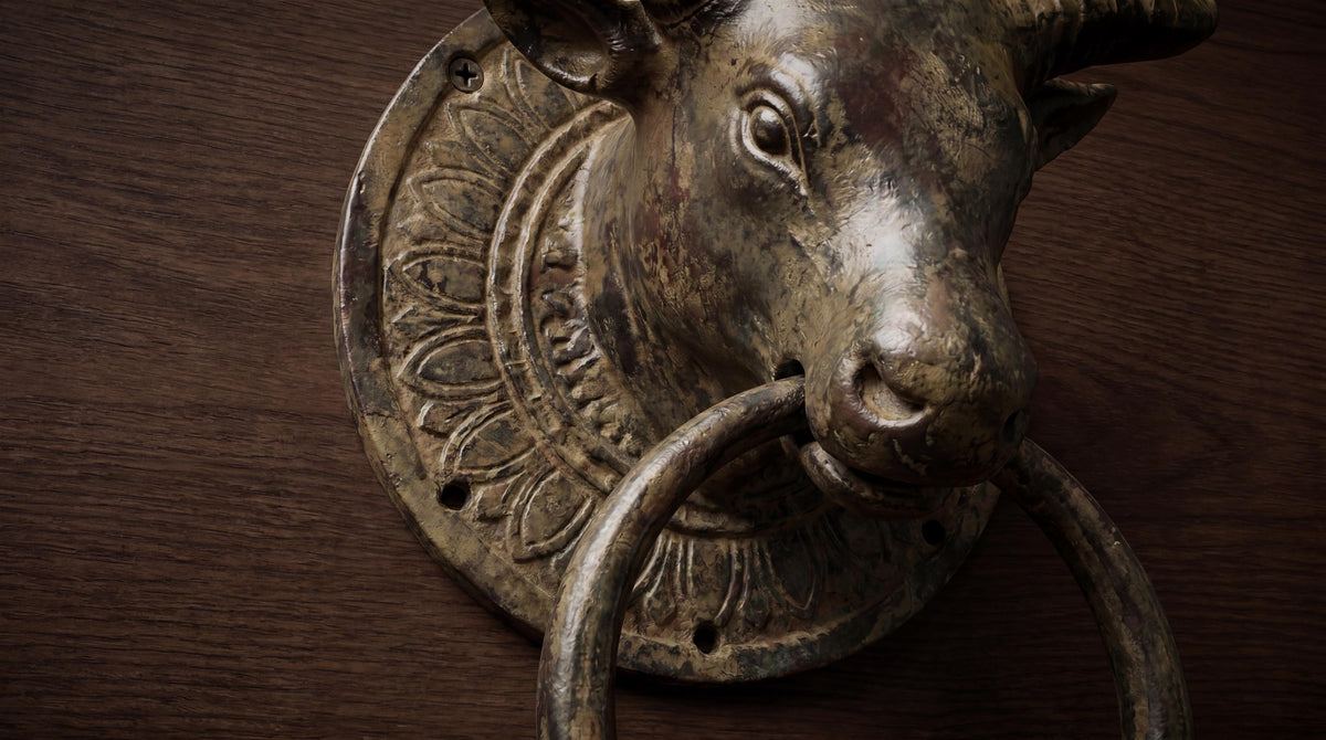 Solid Brass Buffalo Door Knocker