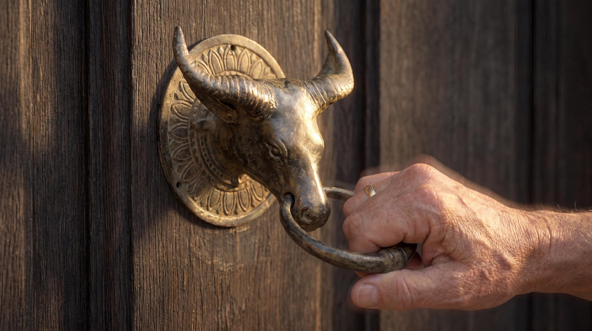 Solid Brass Buffalo Door Knocker