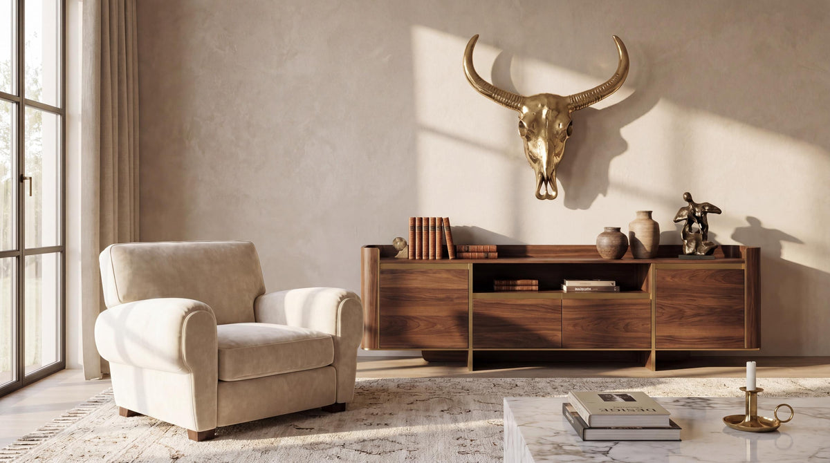 Brass Buffalo Skull Wall Decor